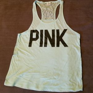 VS Pink mint lace racer back tank M